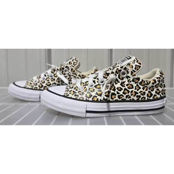 Converse Street Low Cheetah Print Design Slip On Sneakers -- Little Girls' 11 - Picture 2 of 6